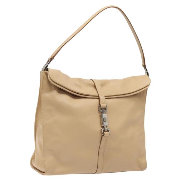 GUCCI Jackie Shoulder Bag Leather Beige Gold 001 001 - Picture 1 of 16